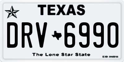 TX license plate DRV6990