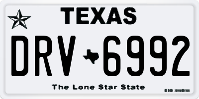TX license plate DRV6992