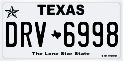 TX license plate DRV6998