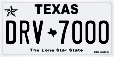 TX license plate DRV7000