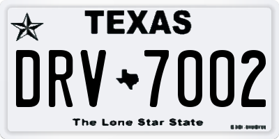 TX license plate DRV7002