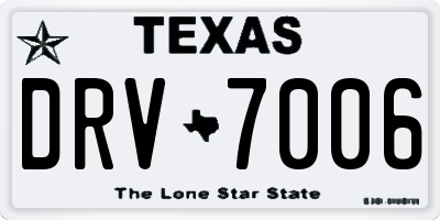 TX license plate DRV7006