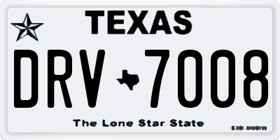 TX license plate DRV7008