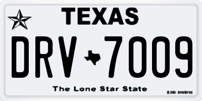 TX license plate DRV7009
