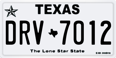 TX license plate DRV7012