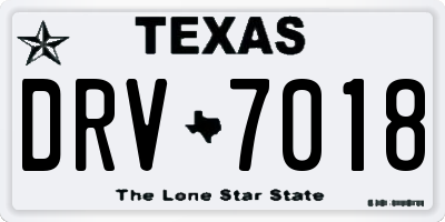 TX license plate DRV7018
