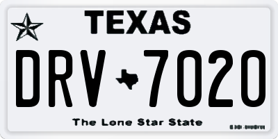 TX license plate DRV7020