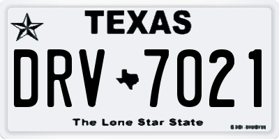 TX license plate DRV7021