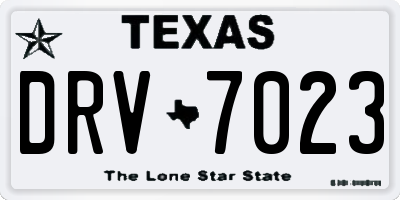 TX license plate DRV7023