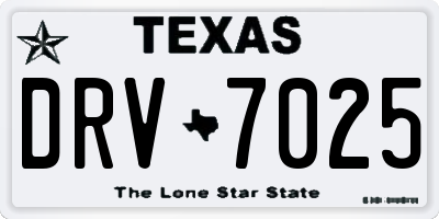 TX license plate DRV7025