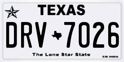 TX license plate DRV7026