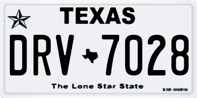 TX license plate DRV7028