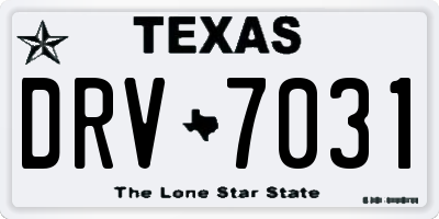 TX license plate DRV7031