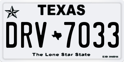 TX license plate DRV7033