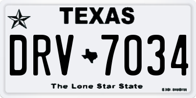 TX license plate DRV7034