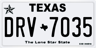 TX license plate DRV7035