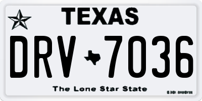 TX license plate DRV7036