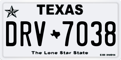 TX license plate DRV7038