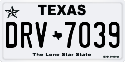 TX license plate DRV7039