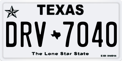 TX license plate DRV7040