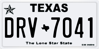 TX license plate DRV7041