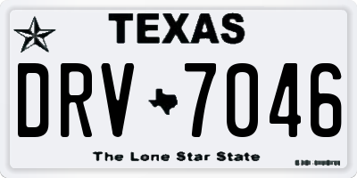 TX license plate DRV7046