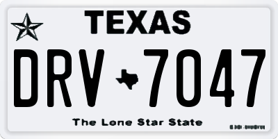 TX license plate DRV7047