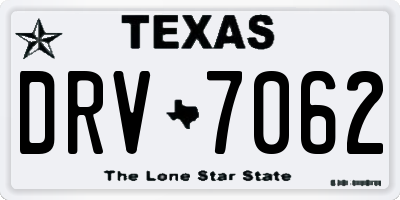 TX license plate DRV7062