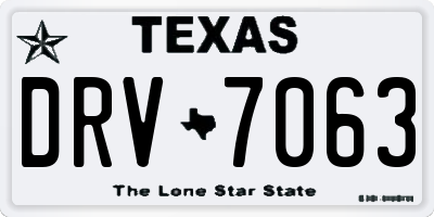 TX license plate DRV7063