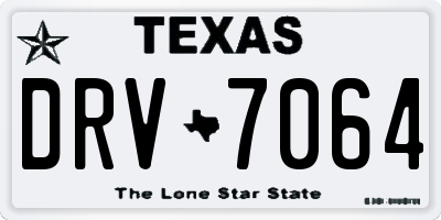 TX license plate DRV7064