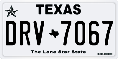 TX license plate DRV7067