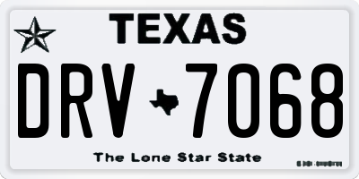 TX license plate DRV7068