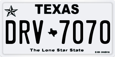 TX license plate DRV7070