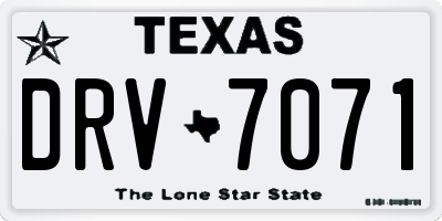 TX license plate DRV7071