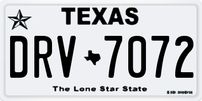 TX license plate DRV7072