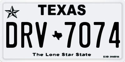 TX license plate DRV7074