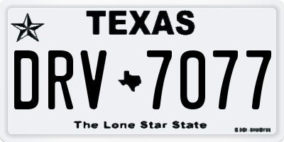 TX license plate DRV7077