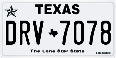 TX license plate DRV7078