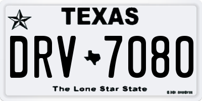 TX license plate DRV7080