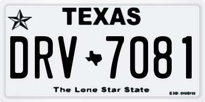 TX license plate DRV7081