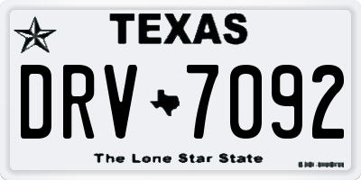 TX license plate DRV7092