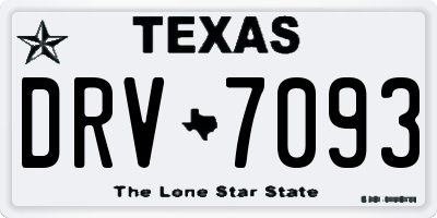 TX license plate DRV7093