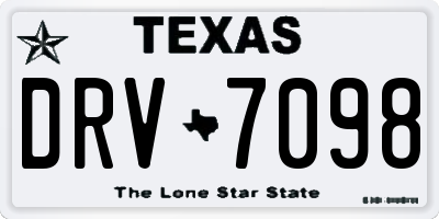 TX license plate DRV7098