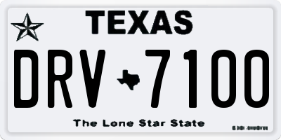 TX license plate DRV7100