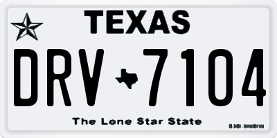 TX license plate DRV7104