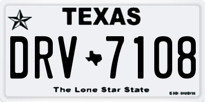 TX license plate DRV7108