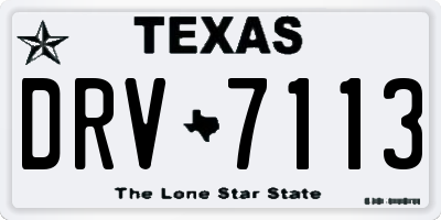 TX license plate DRV7113