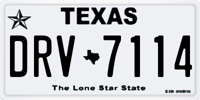 TX license plate DRV7114