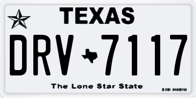 TX license plate DRV7117