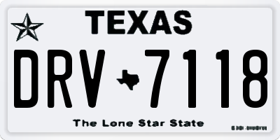 TX license plate DRV7118